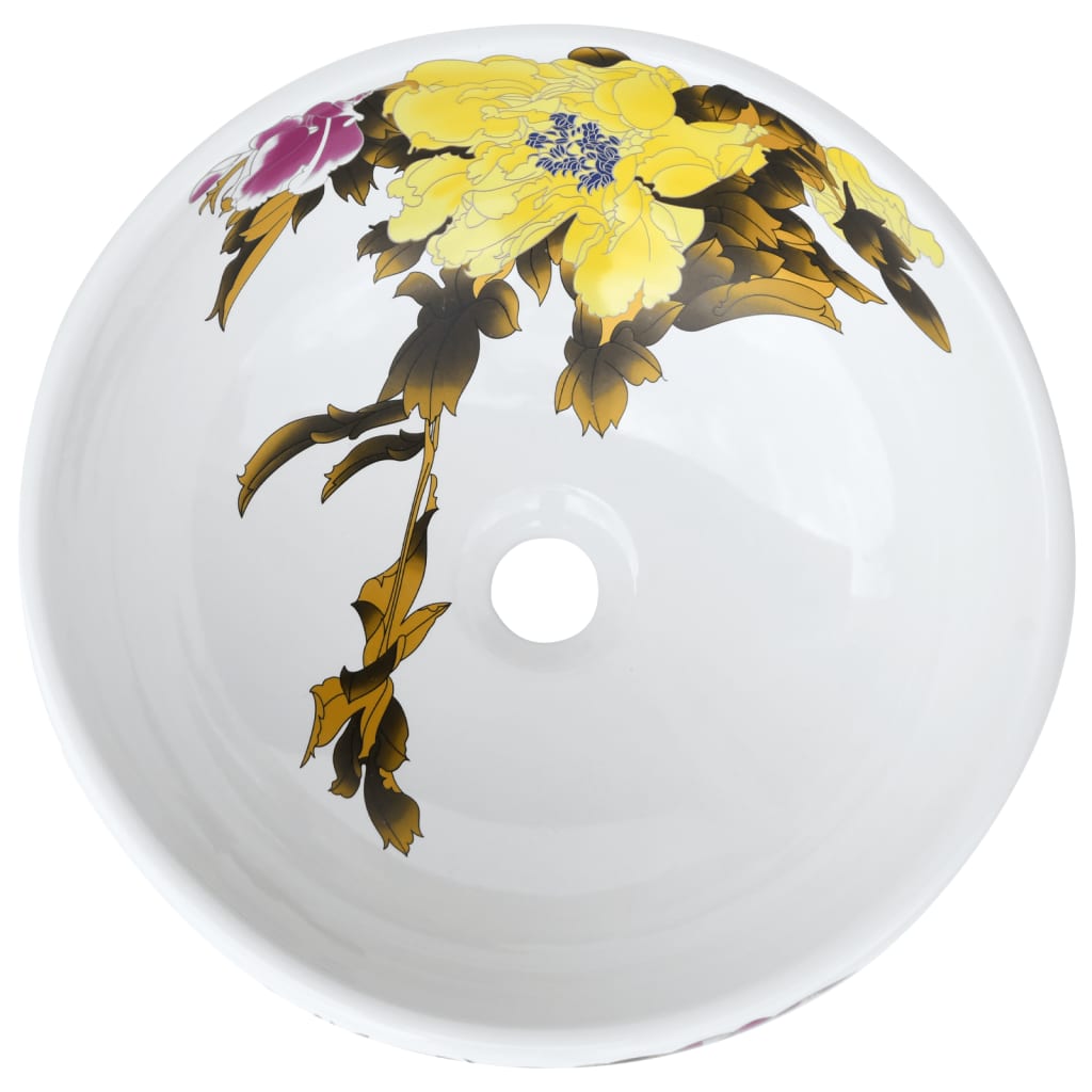 Countertop Basin Multicolour Round Φ41x14 cm Ceramic