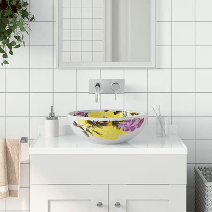 Countertop Basin Multicolour Round Φ41x14 cm Ceramic