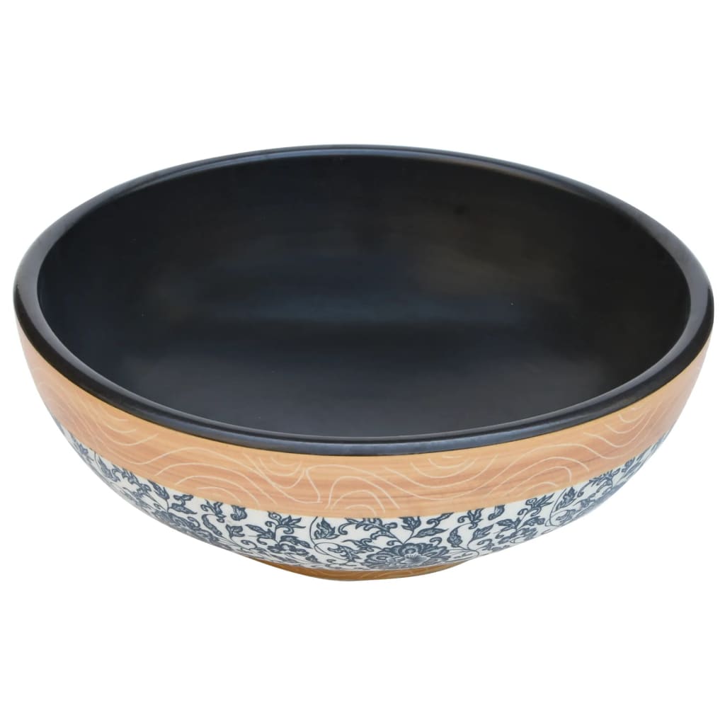 Countertop Basin Multicolour Round Φ41x14 cm Ceramic