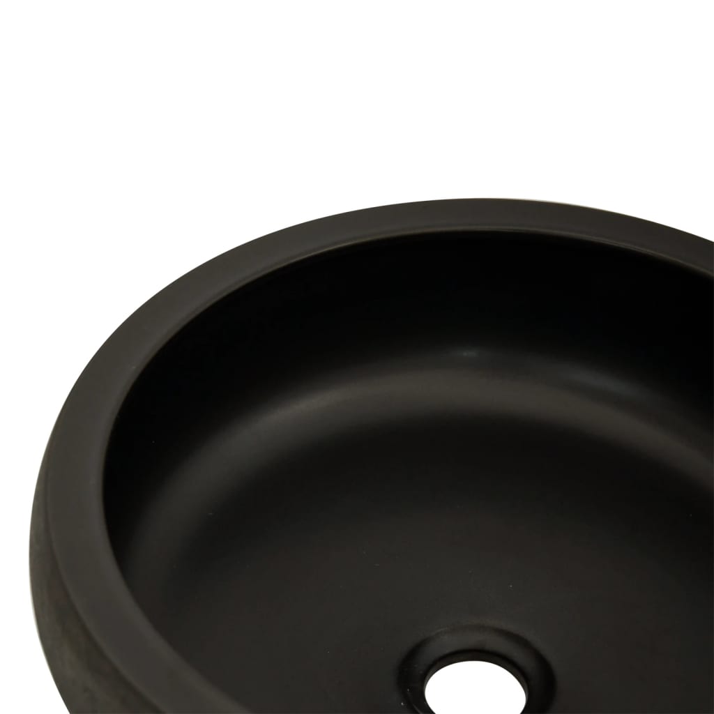 Countertop Basin Black and Brown Round Φ41x14 cm Ceramic