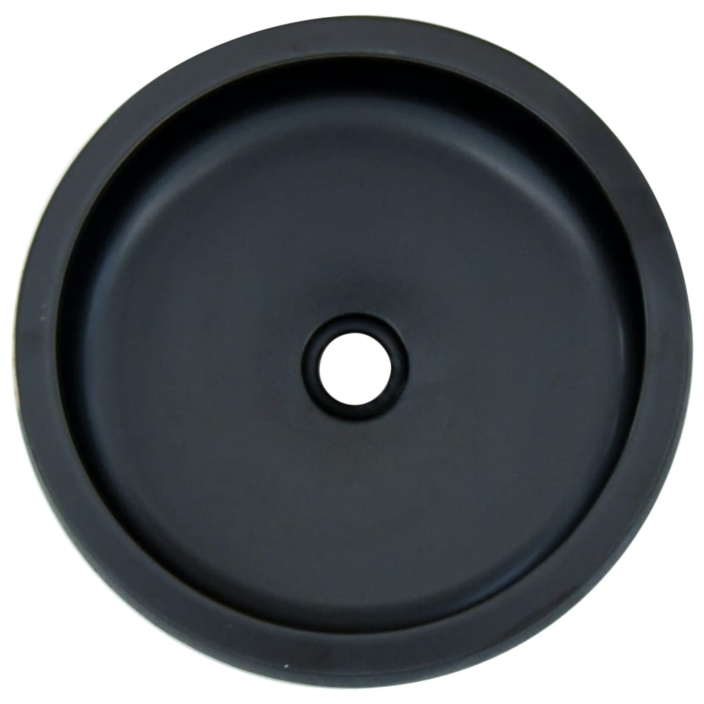 Countertop Basin Black and Blue Round Φ41x14 cm Ceramic