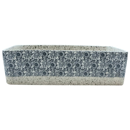 Countertop Basin Grey and Blue Rectangular 46x35.5x13 cm Ceramic