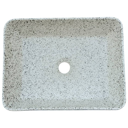 Countertop Basin Grey and Blue Rectangular 46x35.5x13 cm Ceramic