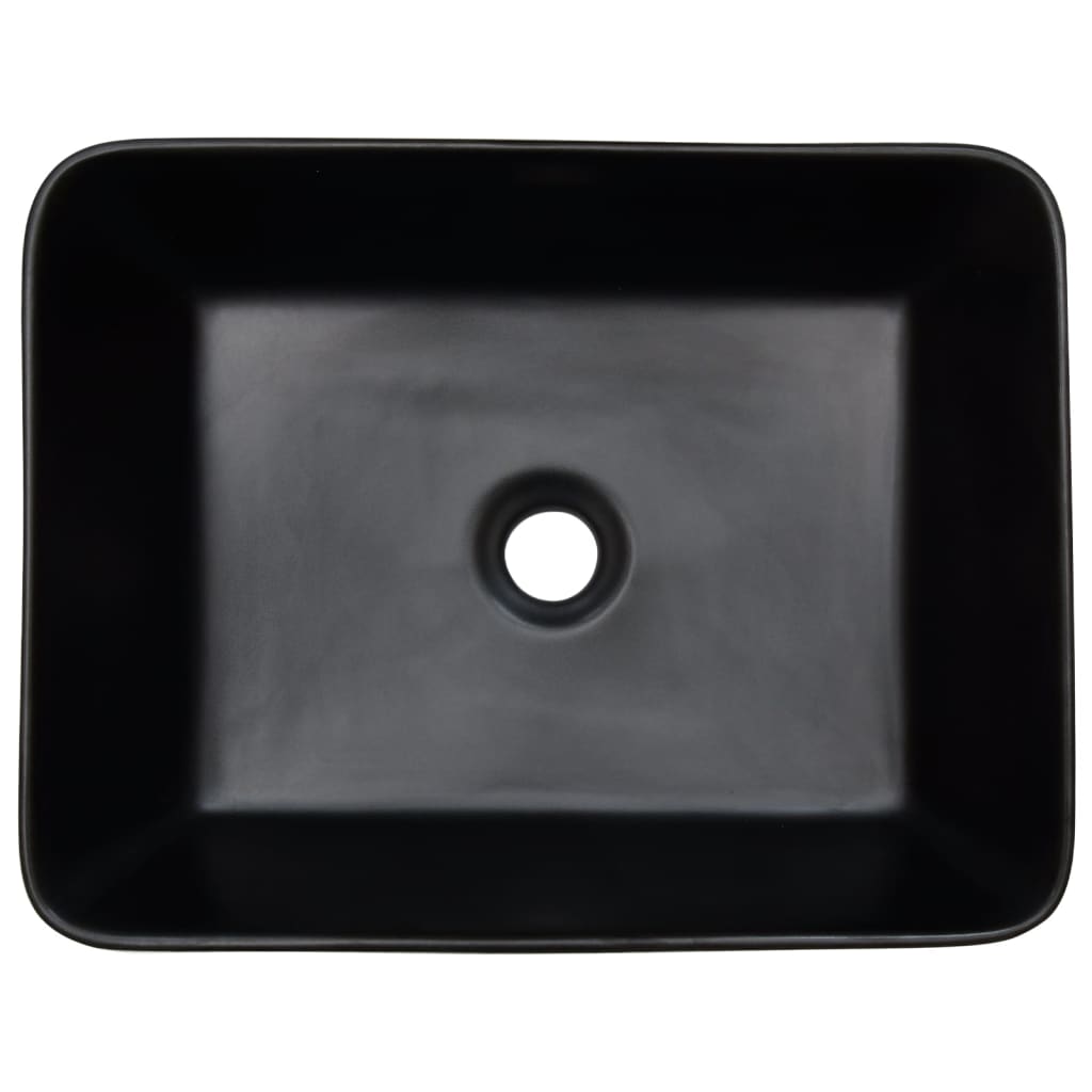 Countertop Basin Black and Brown Rectangular 46x35.5x13 cm Ceramic