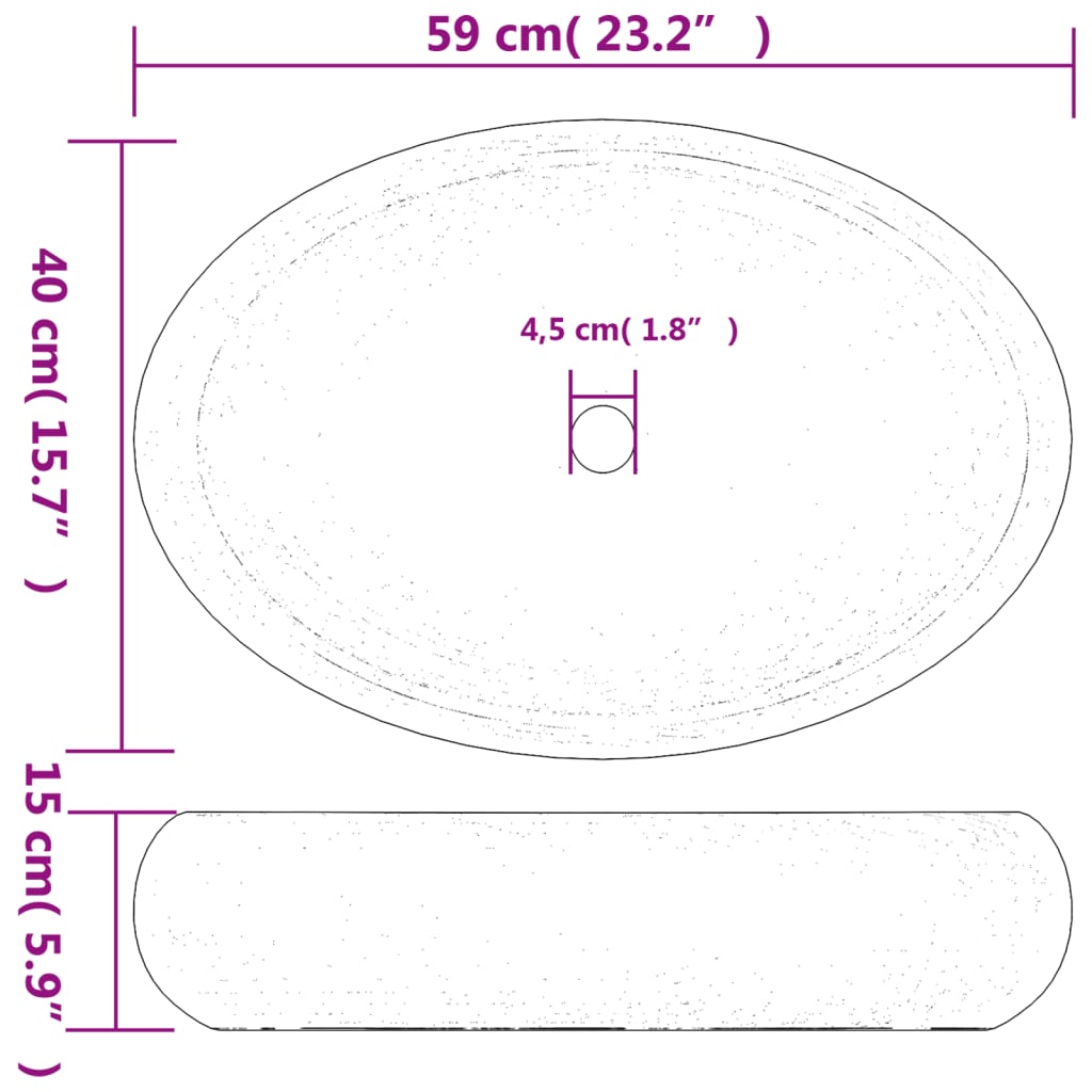 Countertop Basin Green Oval 59x40x15 cm Ceramic