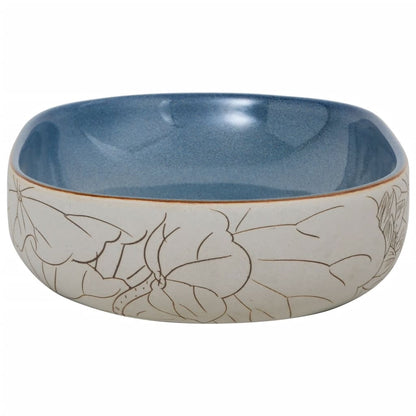 Countertop Basin Sand and Blue Oval 59x40x14 cm Ceramic