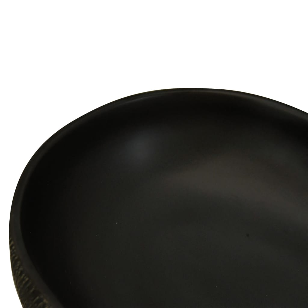 Countertop Basin Black Oval 59x40x14 cm Ceramic