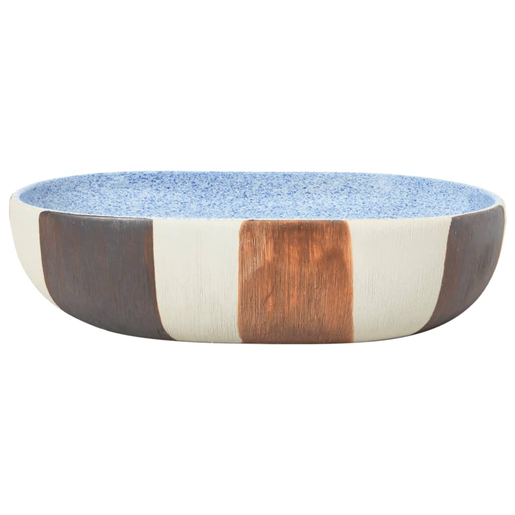 Countertop Basin Multicolour Oval 59x40x14 cm Ceramic