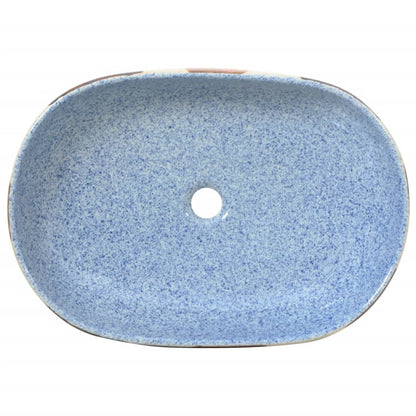 Countertop Basin Multicolour Oval 59x40x14 cm Ceramic