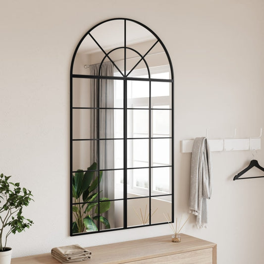 Wall Mirror Black 80x140 cm Arch Iron