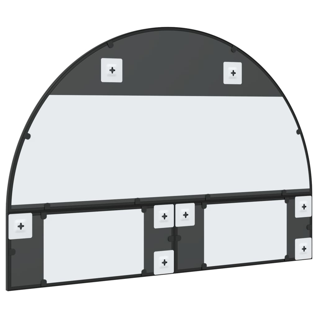 Wall Mirror Black 100x70 cm Arch Iron