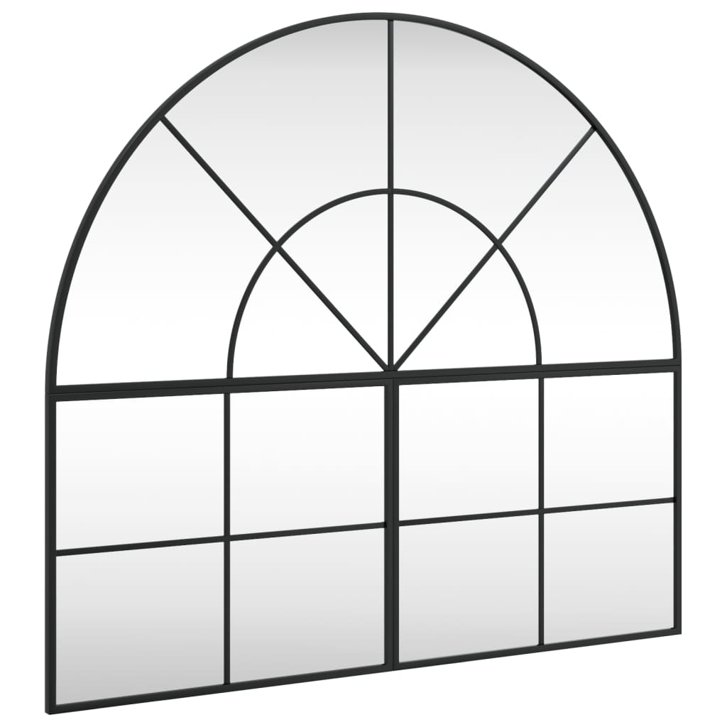 Wall Mirror Black 100x90 cm Arch Iron