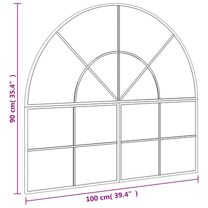 Wall Mirror Black 100x90 cm Arch Iron