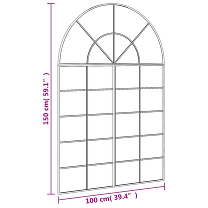 Wall Mirror Black 100x150 cm Arch Iron