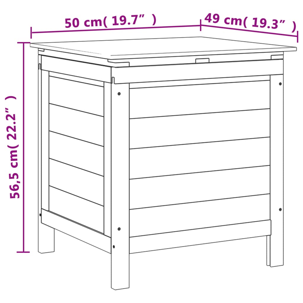 Garden Storage Box Brown 50x49x56.5 cm Solid Wood Fir