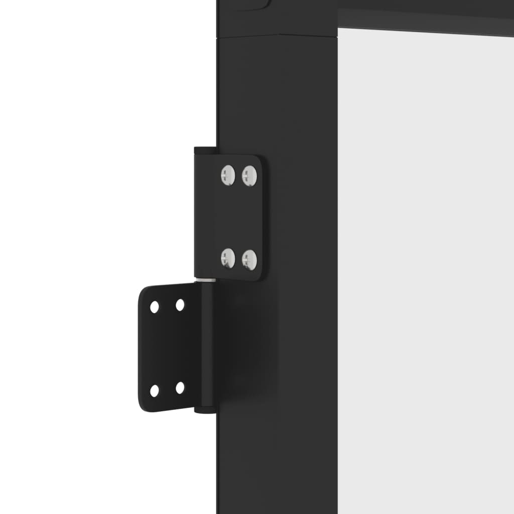 Interior Door Slim Black 93x201.5 cm Tempered Glass and Aluminium