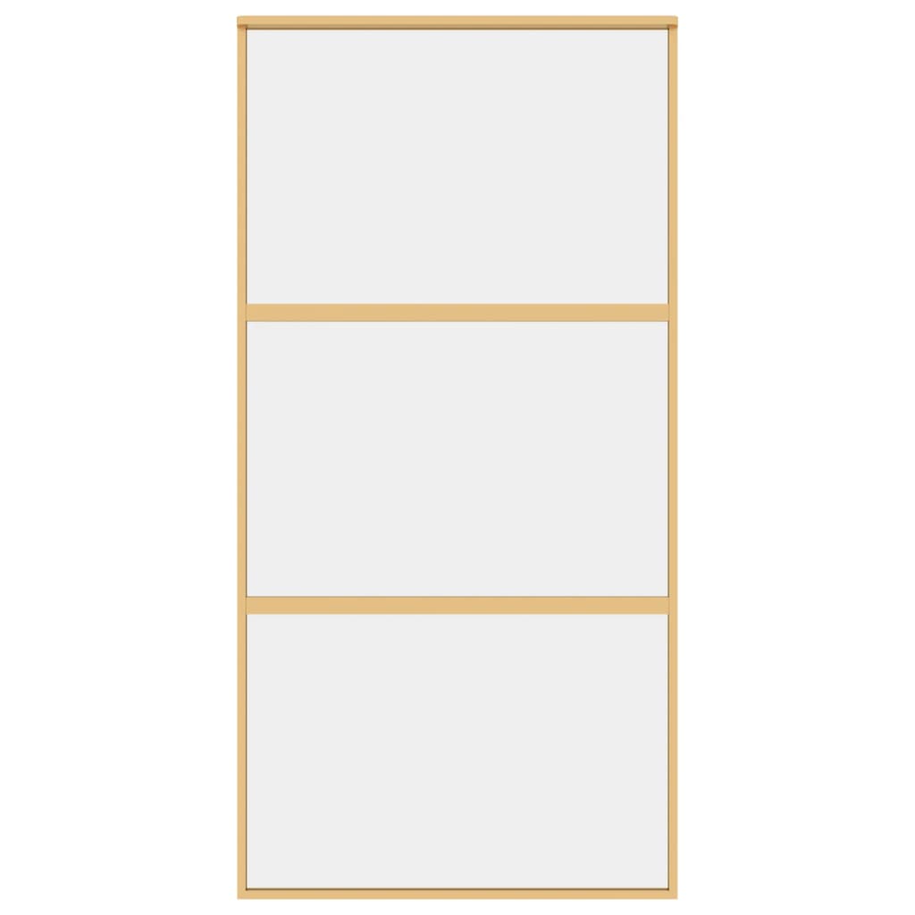 Sliding Door Gold 102.5x205 cm Clear ESG Glass and Aluminium