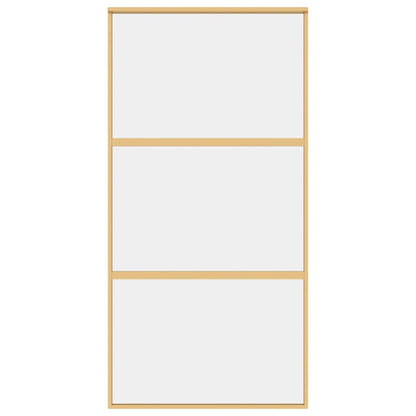 Sliding Door Gold 102.5x205 cm Clear ESG Glass and Aluminium