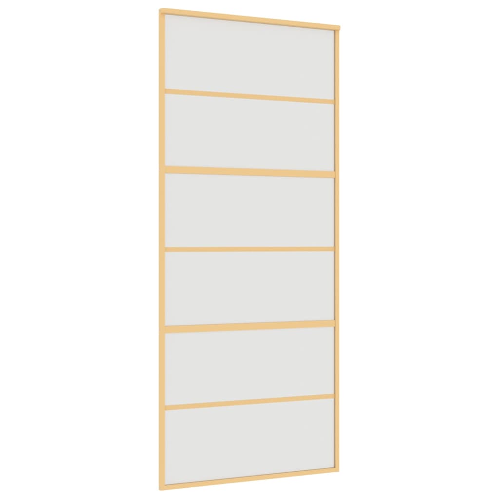 Sliding Door Gold 90x205 cm Frosted ESG Glass and Aluminium