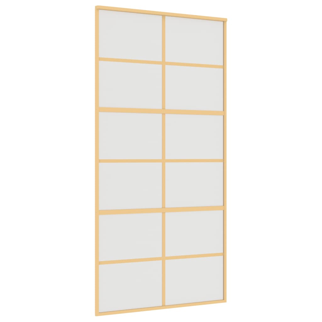 Sliding Door Gold 102.5x205 cm Frosted ESG Glass and Aluminium