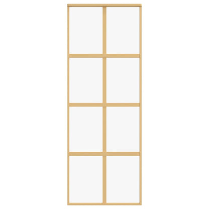 Sliding Door Gold 76x205 cm Clear ESG Glass and Aluminium