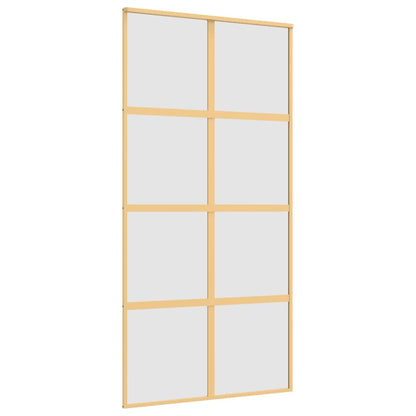 Sliding Door Gold 102.5x205 cm Frosted ESG Glass and Aluminium