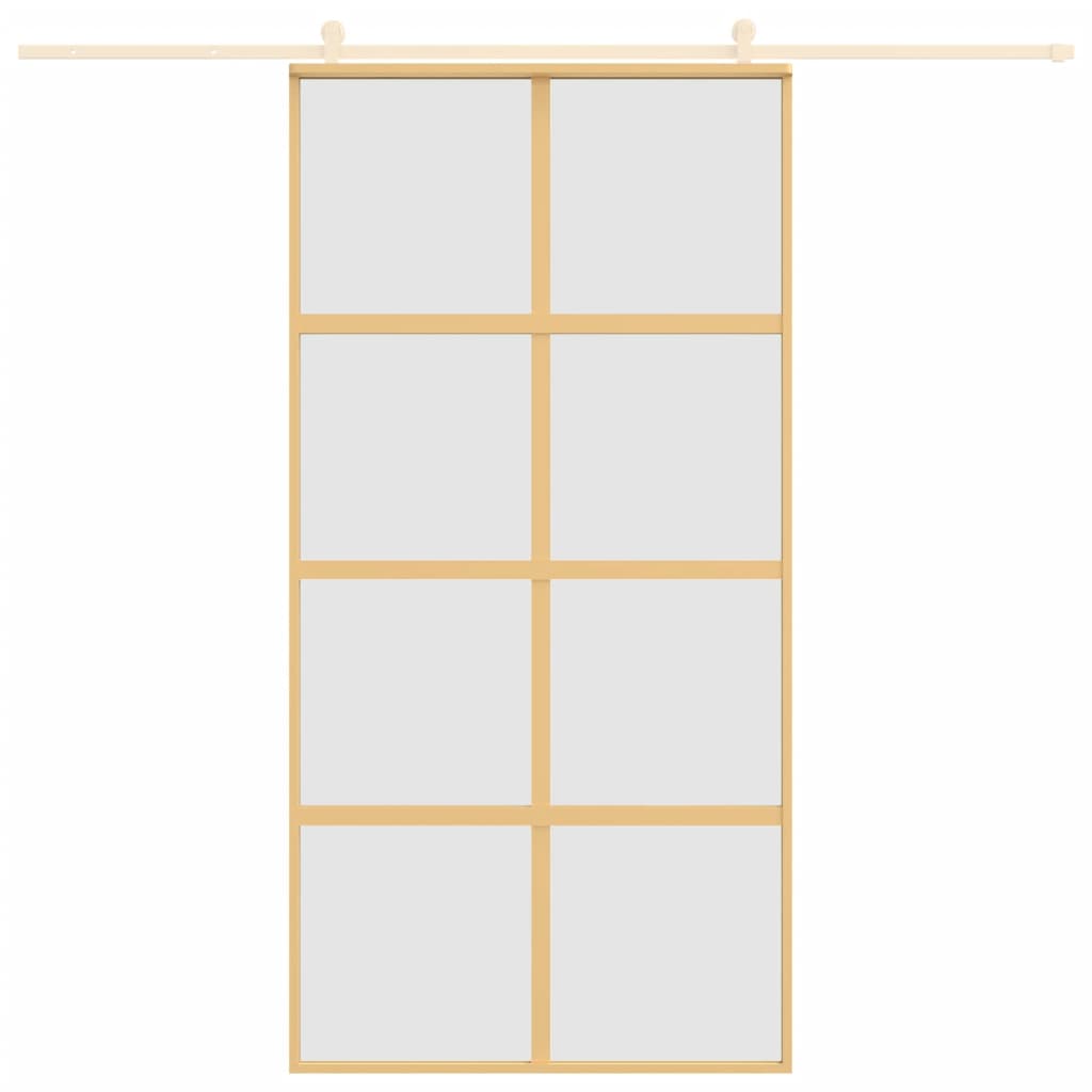 Sliding Door Gold 102.5x205 cm Frosted ESG Glass and Aluminium