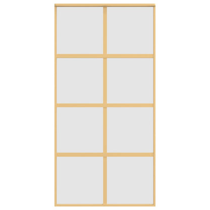 Sliding Door Gold 102.5x205 cm Frosted ESG Glass and Aluminium