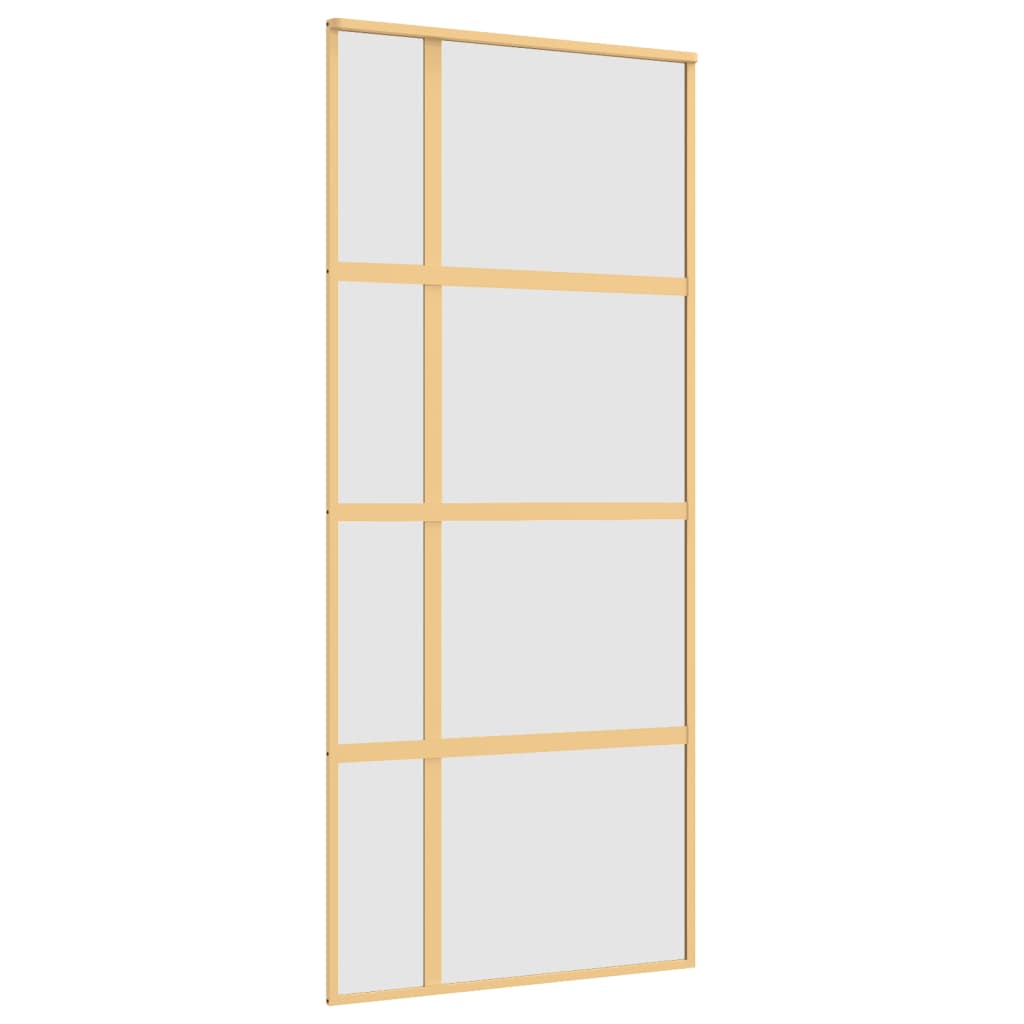 Sliding Door Gold 90x205 cm Frosted ESG Glass and Aluminium