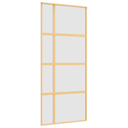 Sliding Door Gold 90x205 cm Frosted ESG Glass and Aluminium