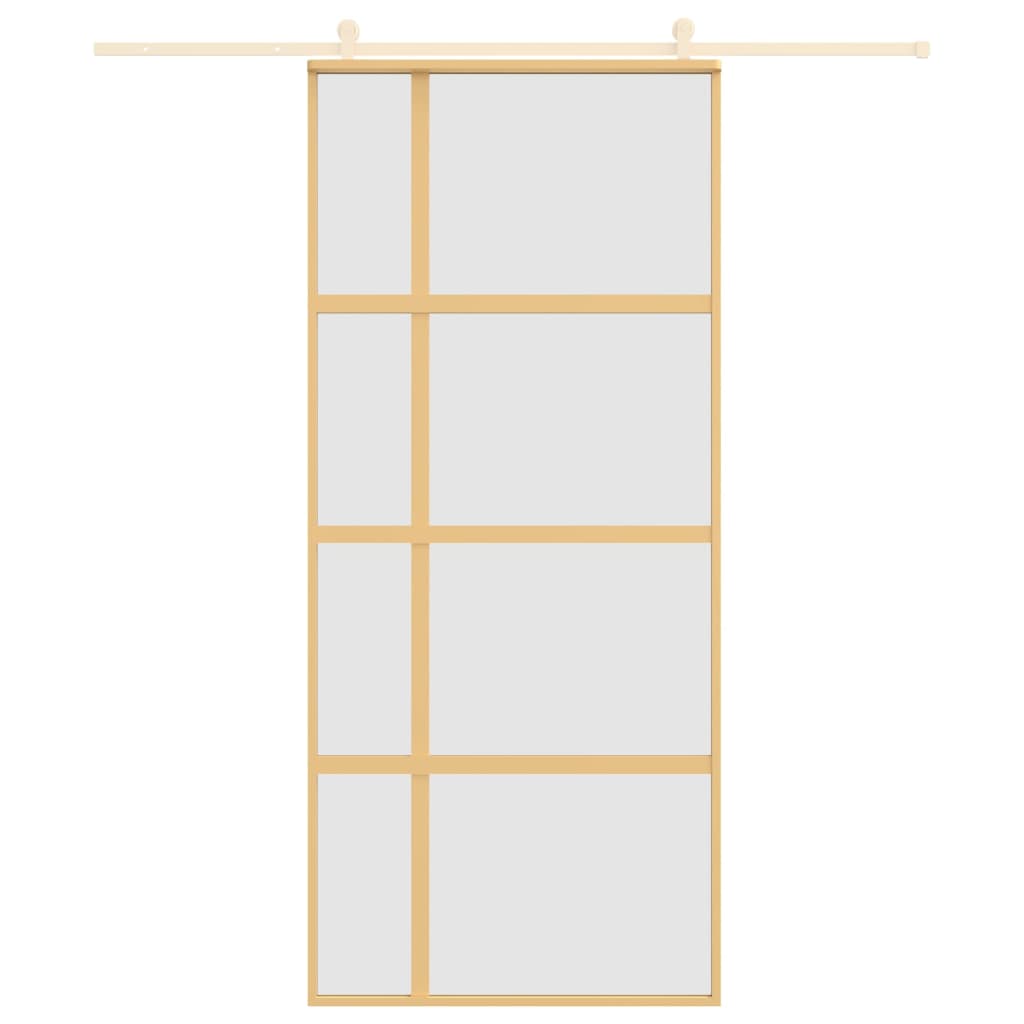 Sliding Door Gold 90x205 cm Frosted ESG Glass and Aluminium