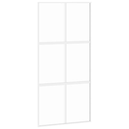 Sliding Door White 102.5x205 cm Tempered Glass and Aluminium