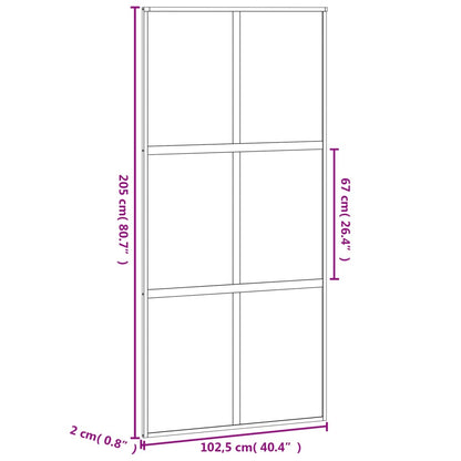 Sliding Door White 102.5x205 cm Tempered Glass and Aluminium