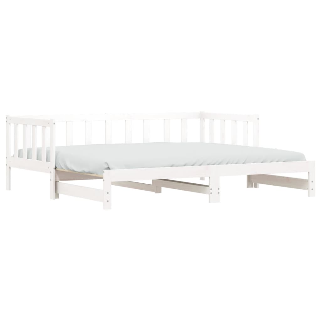 Day Bed with Trundle White 80x200 cm Solid Wood Pine