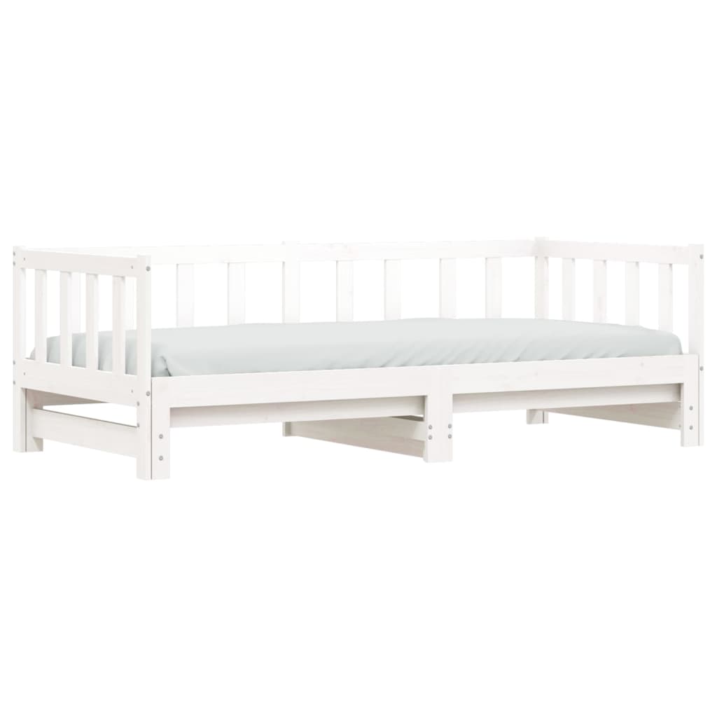 Day Bed with Trundle White 80x200 cm Solid Wood Pine