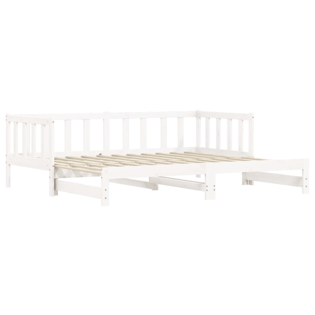 Day Bed with Trundle White 80x200 cm Solid Wood Pine