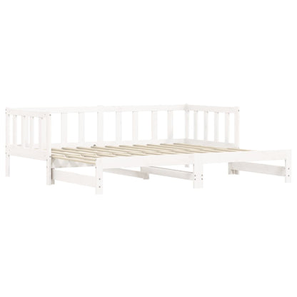 Day Bed with Trundle White 80x200 cm Solid Wood Pine