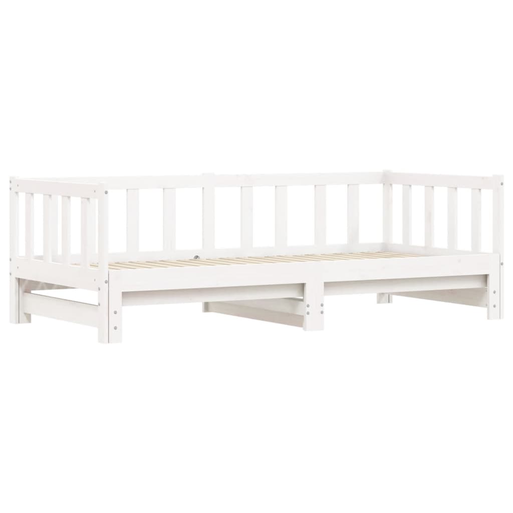 Day Bed with Trundle White 80x200 cm Solid Wood Pine