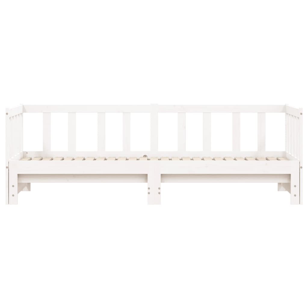 Day Bed with Trundle White 80x200 cm Solid Wood Pine