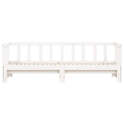 Day Bed with Trundle White 80x200 cm Solid Wood Pine