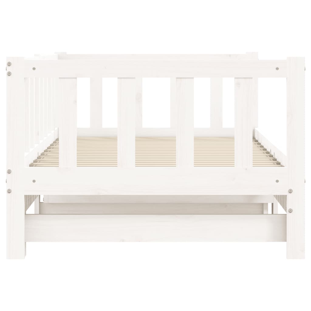 Day Bed with Trundle White 80x200 cm Solid Wood Pine