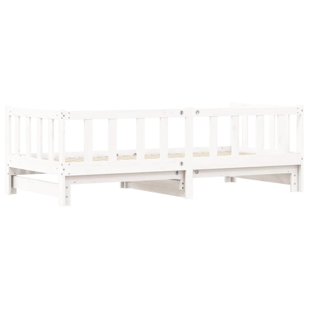 Day Bed with Trundle White 80x200 cm Solid Wood Pine