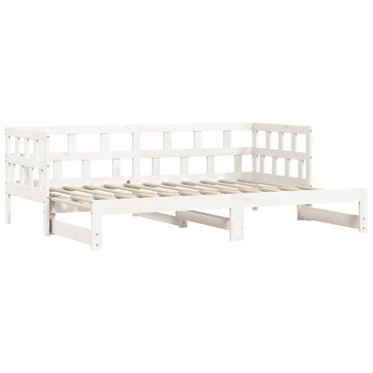 Daybed with Trundle without Mattress White 80x200 cm Solid Wood