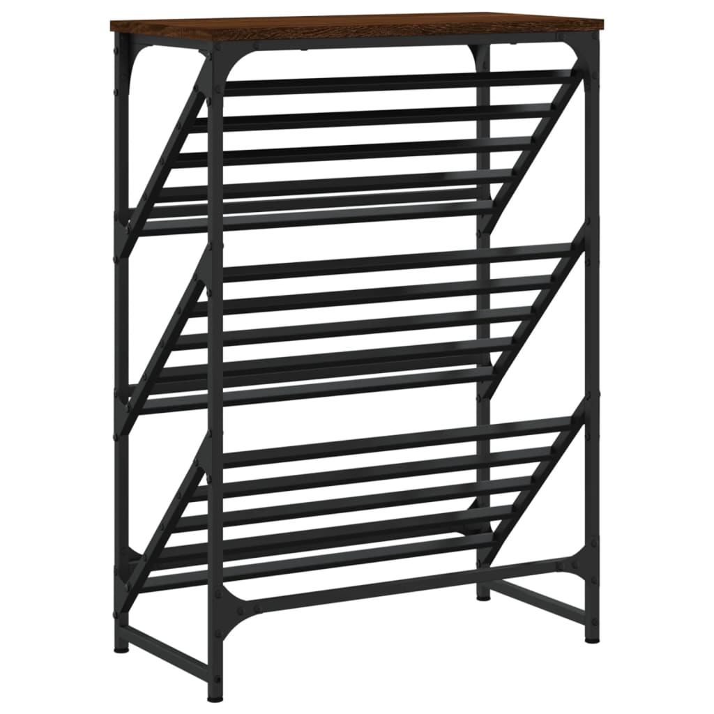 Shoe Rack Brown Oak 60x30x85 cm Engineered Wood