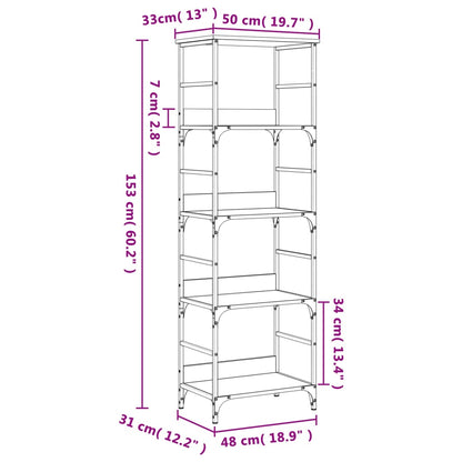 Bookshelf Sonoma Oak 50x33x153 cm Engineered Wood