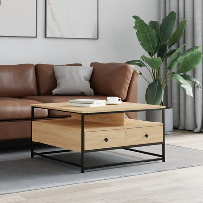 Coffee Table Sonoma Oak 80x80x45 cm Engineered Wood