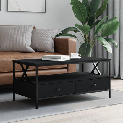 Coffee Table Black 100x51x45 cm Engineered Wood