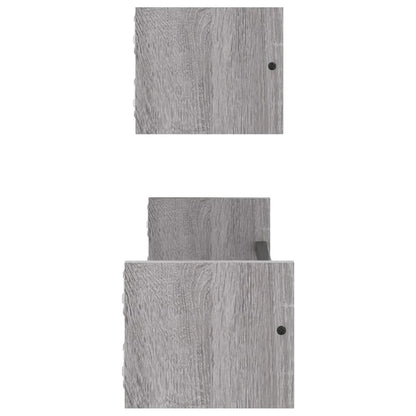 Wall Shelves with Bars 2 pcs Grey Sonoma 60x16x14 cm