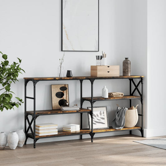 Console Table Smoked Oak 150x29x76.5 cm Engineered Wood