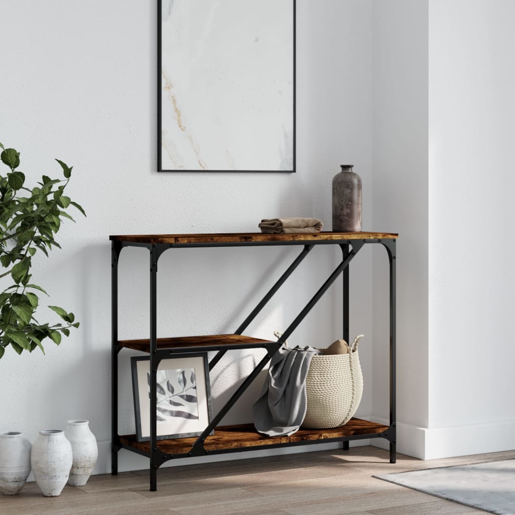 Console Table Smoked Oak 88.5x30x75 cm Engineered Wood